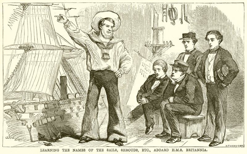 Leren de Namen van de Zeilen, Touwen, enz., aan boord van H.M.S. Britannia door English School