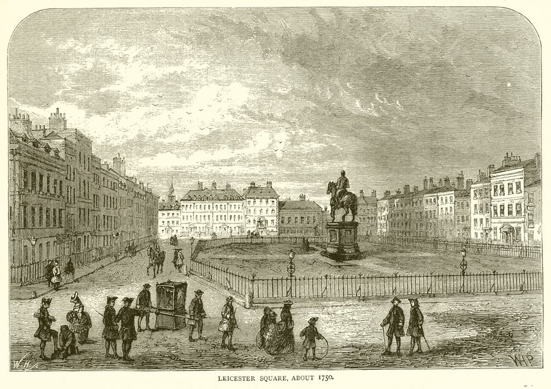 Leicester Square, circa 1750 door English School