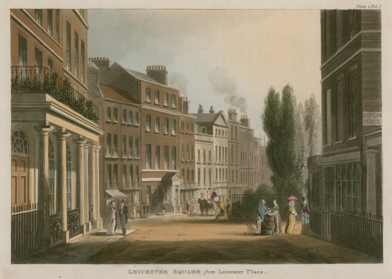 Leicester Square vanaf Leicester Place, Londen door English School