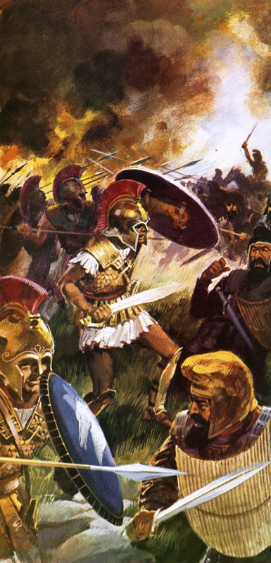 Leonidas en zijn troepen vechten tot het einde door English School