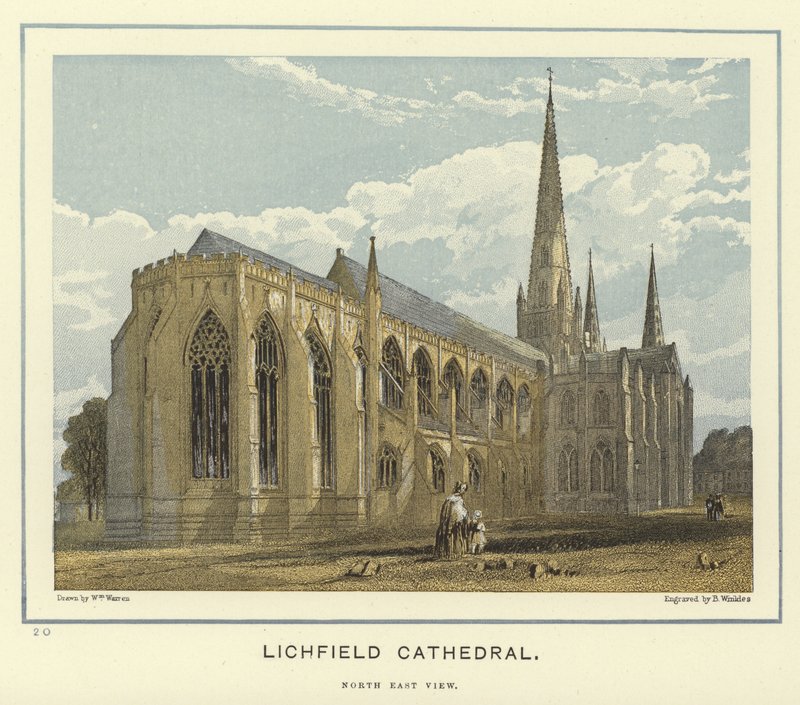 Lichfield Kathedraal, noordoostelijk zicht door English School