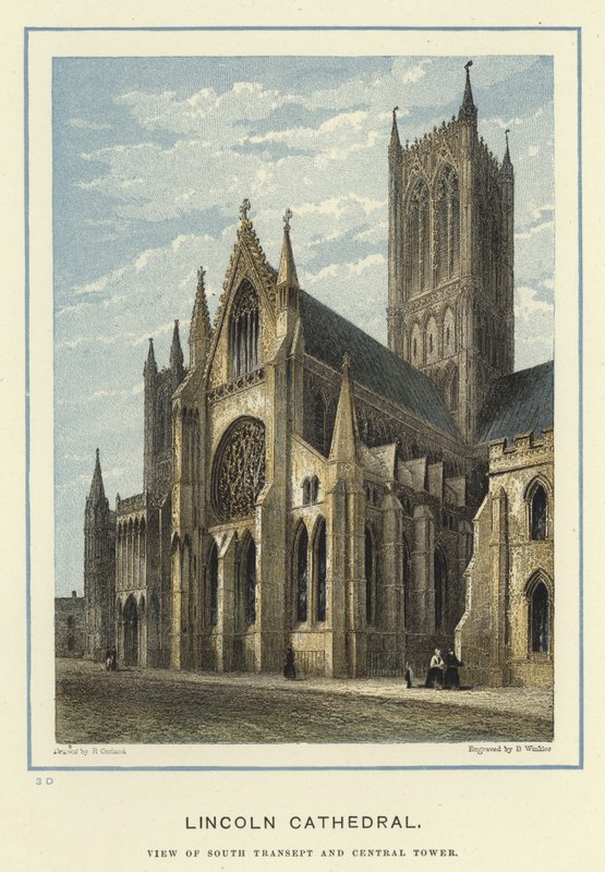 Lincoln Kathedraal, zuid transept en centrale toren door English School