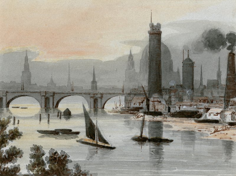 London Bridge en St Pauls Kathedraal door English School