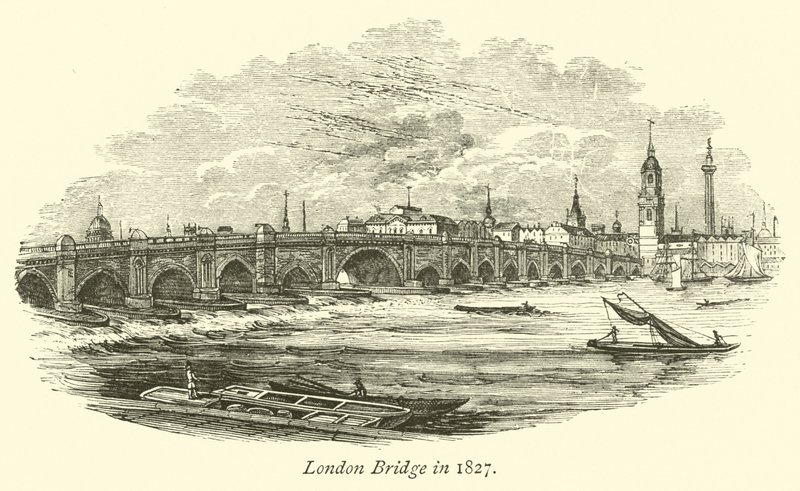 London Brug in 1827 door English School