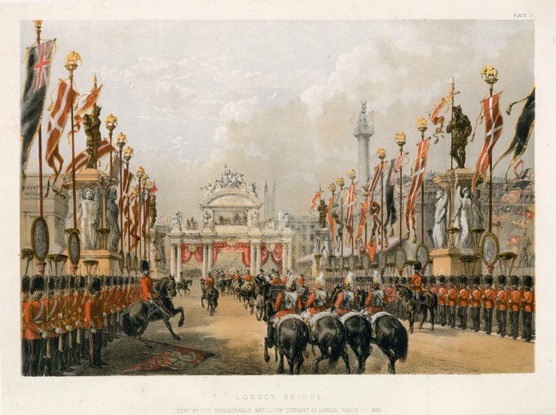 London Bridge, gehouden door de Honourable Artillery Company of London, 7 maart 1863 door English School