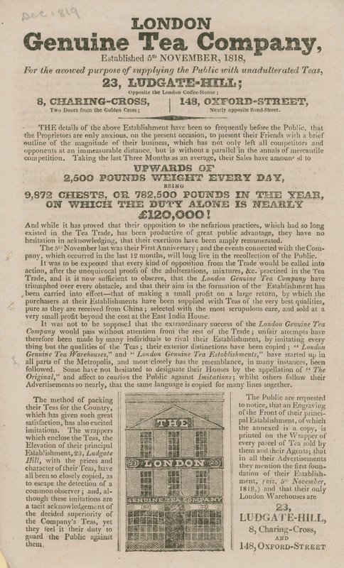 London Genuine Tea Company door English School