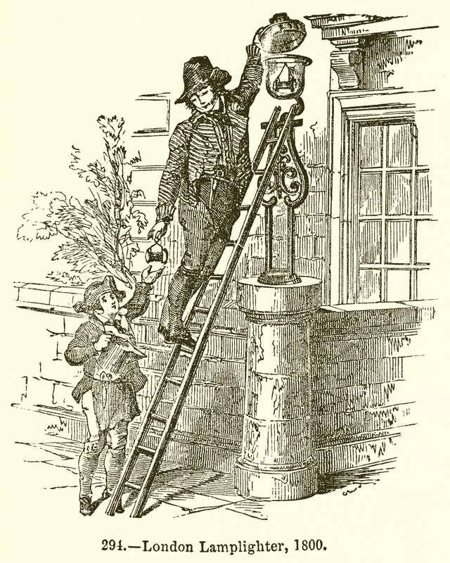 Londense Lantaarnopsteker, 1800 door English School