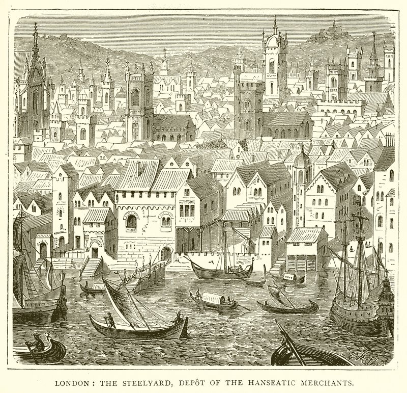 Londen: de Steelyard, depot van de Hanzeatische kooplieden door English School