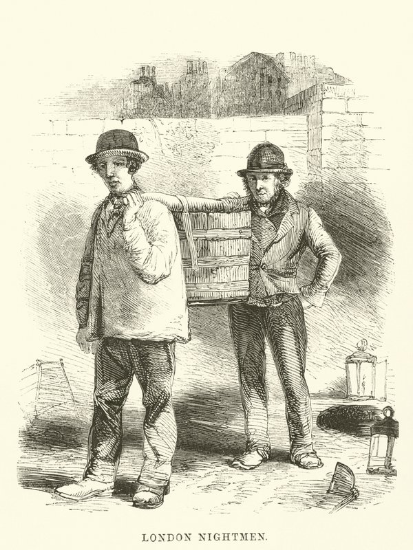 Londense nachtmensen (gravure) door English School
