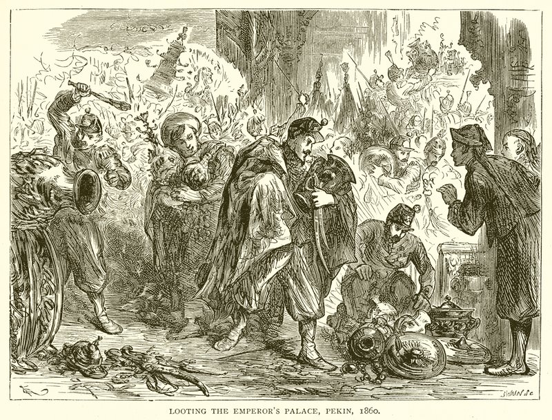 Plundering van het keizerlijk paleis, Peking, 1860 door English School