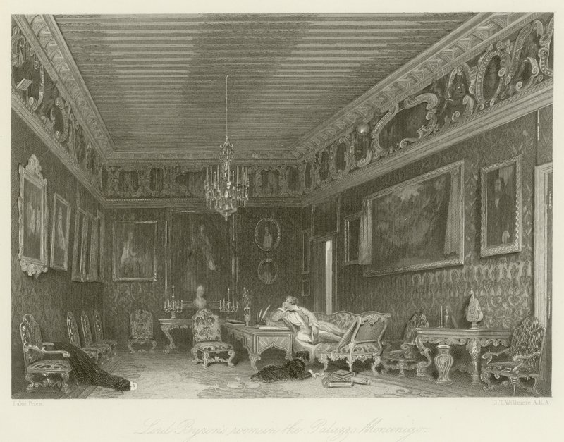 Kamer van Lord Byron in het Palazzo Mocenigo door English School