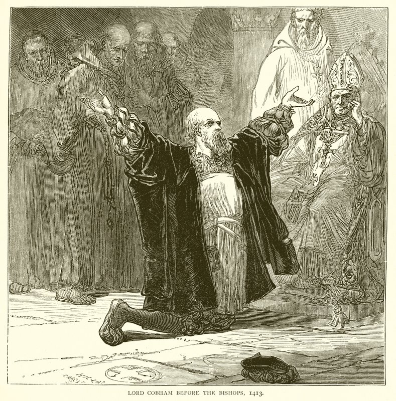 Lord Cobham voor de Bisschoppen, 1413 door English School
