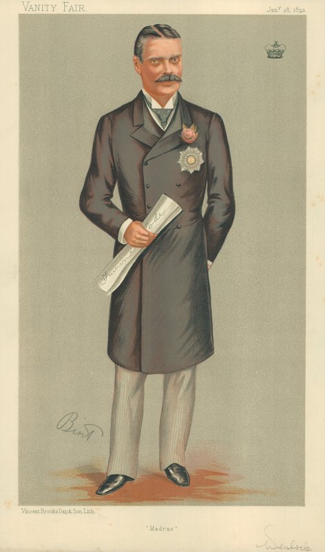 Lord Wenlock, Madras, 28 januari 1893, Vanity Fair cartoon door English School
