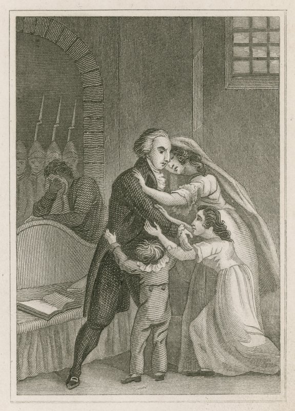 Lodewijk XVI van Frankrijk neemt afscheid van zijn familie door English School
