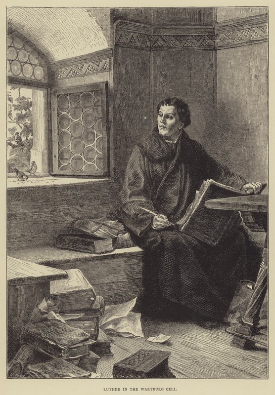 Luther in de Wartburg Cel door English School