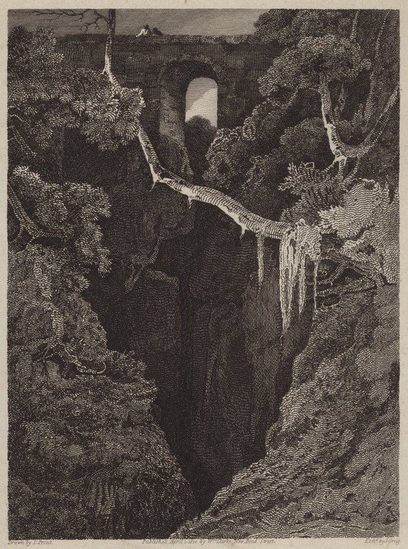 Lydford Bridge (gravure) door English School