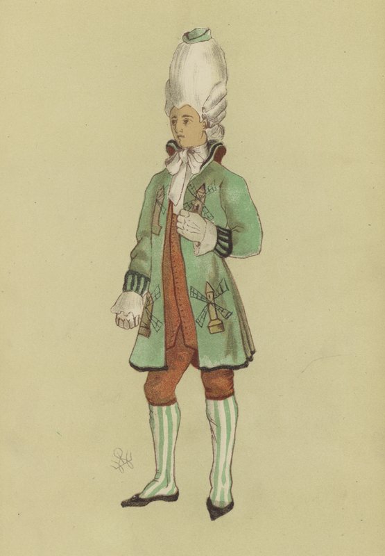 Macaroni uit het bewind van George III door English School