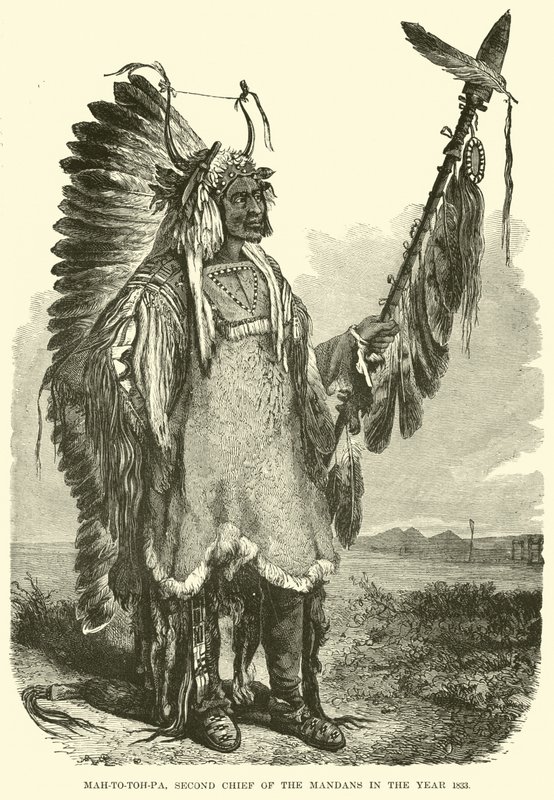 Mah-to-toh-pa, Tweede Hoofd van de Mandans in het jaar 1883 door English School
