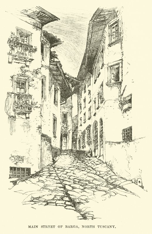 Hoofdstraat van Barga, Noord-Toscane door English School