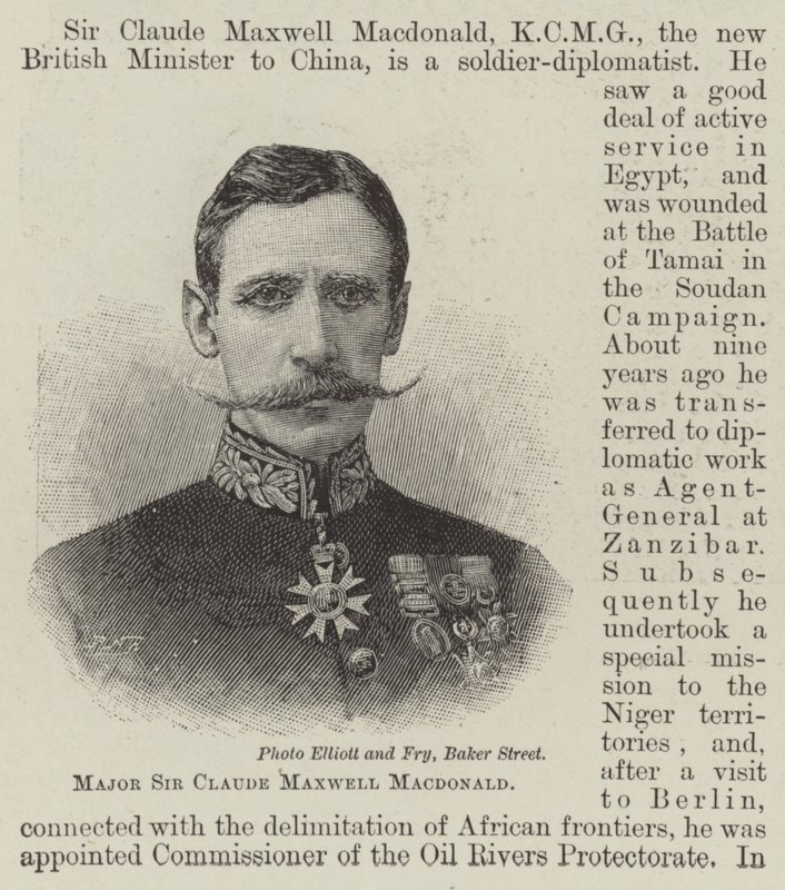 Majoor Sir Claude Maxwell Macdonald (gravure) door English School