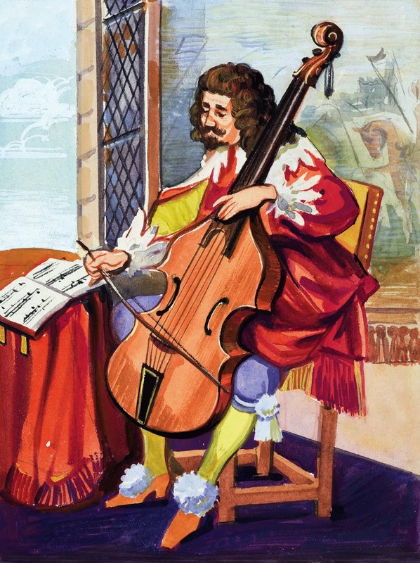 Man die cello speelt door English School