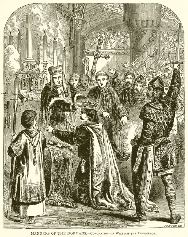 Manieren van de Normandiërs.--Kroning van Willem de Veroveraar door English School