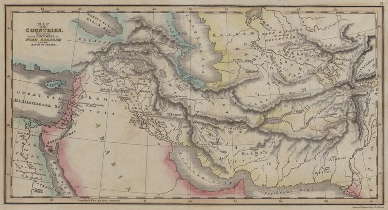 Kaart van Landen, genoemd in de Geschiedenissen van Noach, Abraham en de Koningen van Israël door English School