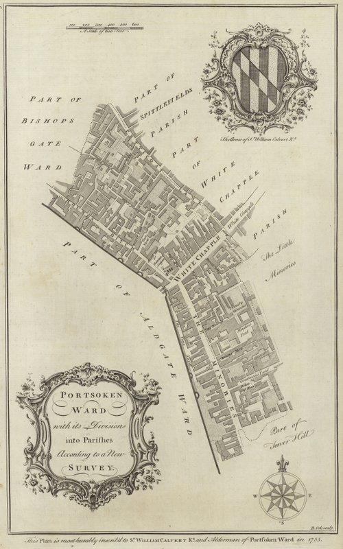 Kaart van Portsoken Ward, Londen door English School