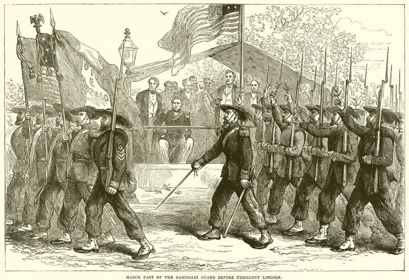 Mars van de Garibaldi Garde voor president Lincoln door English School