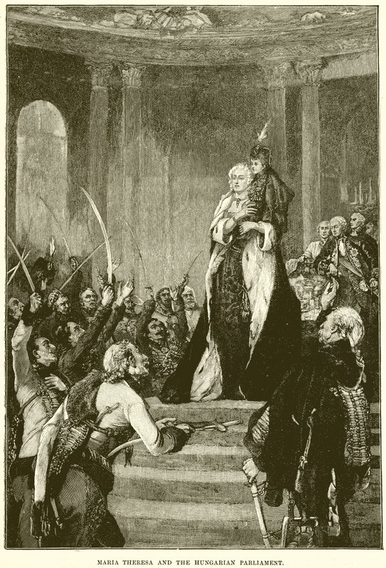 Maria Theresia en het Hongaarse parlement door English School