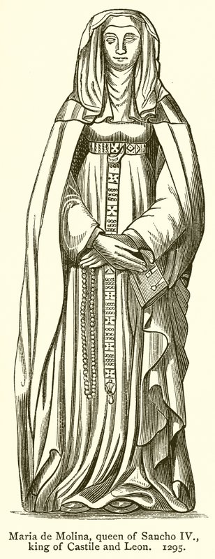 Maria de Molina, Koningin van Sancho IV, Koning van Castilië en León. 1295 door English School