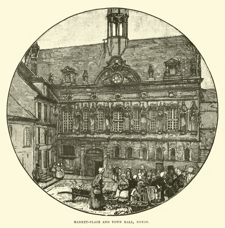 Marktplaats en stadhuis, Noyon door English School