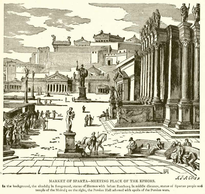 Markt van Sparta--Ontmoetingsplaats van de Ephoren door English School