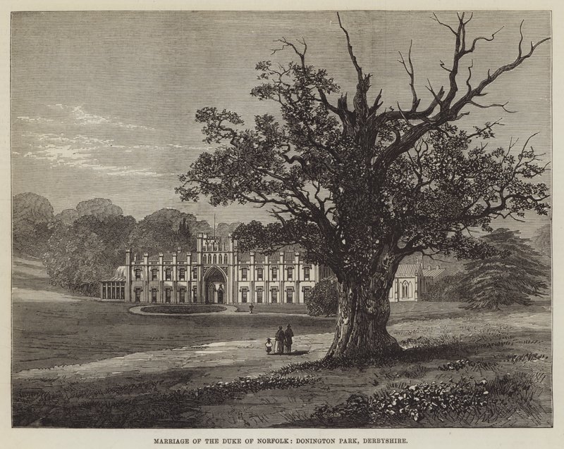 Huwelijk van de hertog van Norfolk, Donington Park, Derbyshire door English School
