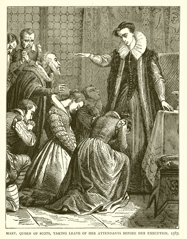 Maria, koningin van Schotland, neemt afscheid van haar bedienden voor haar executie, 1587 door English School