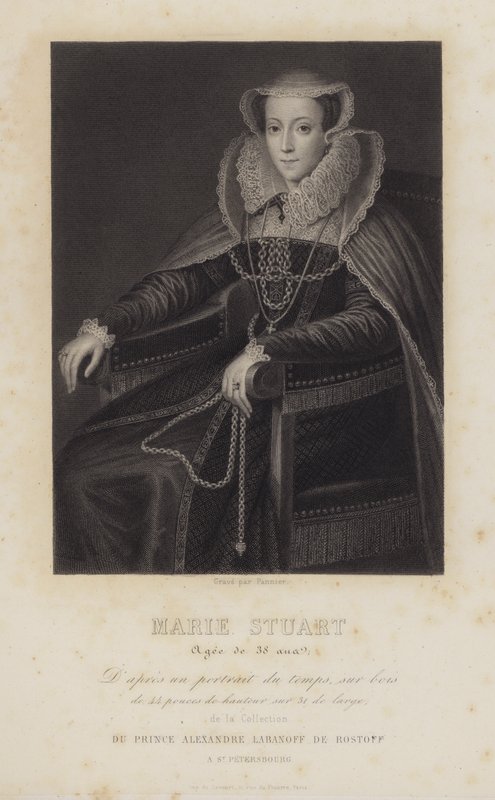 Mary Stuart, koningin van Schotland, 38 jaar oud (gravure) door English School