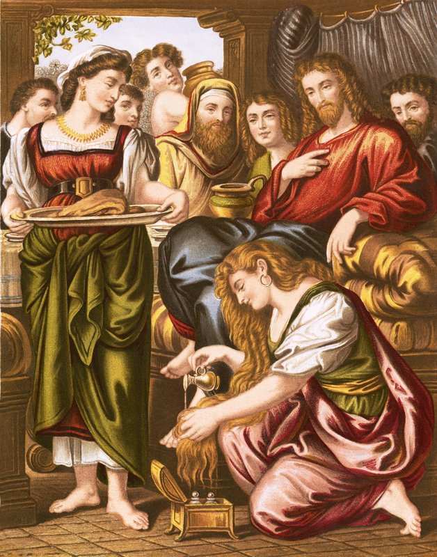 Maria zalft de voeten van Jezus door English School