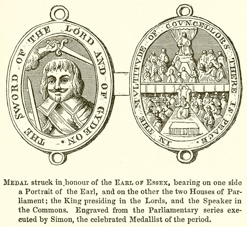 Medaille geslagen ter ere van de graaf van Essex door English School