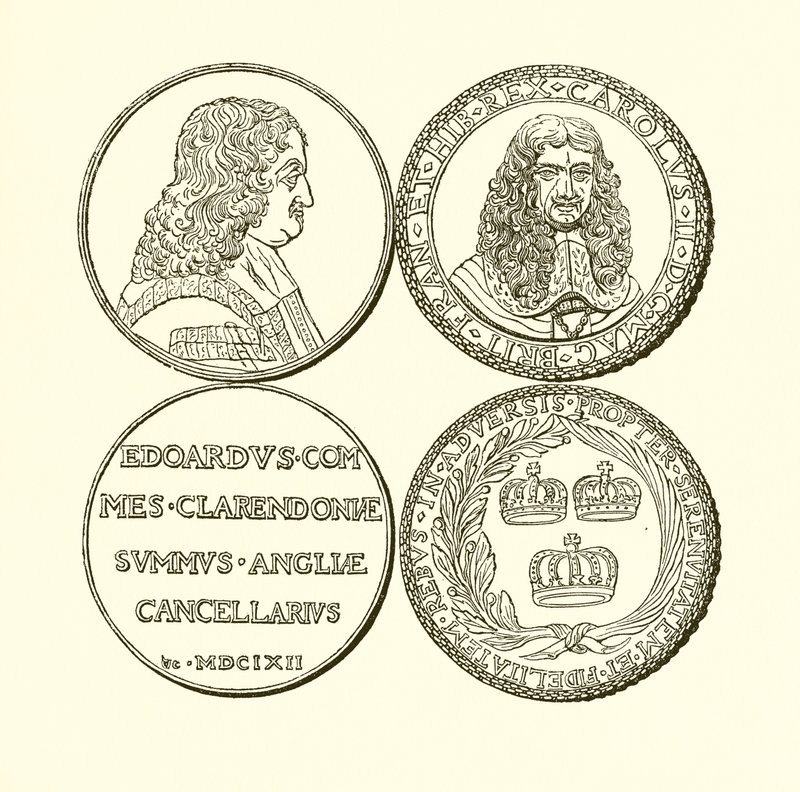 Medaille van Clarendon en Medaille ter Herdenking van de Restauratie door English School