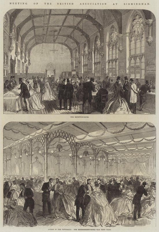 Bijeenkomst van de British Association in Birmingham (gravure) door English School