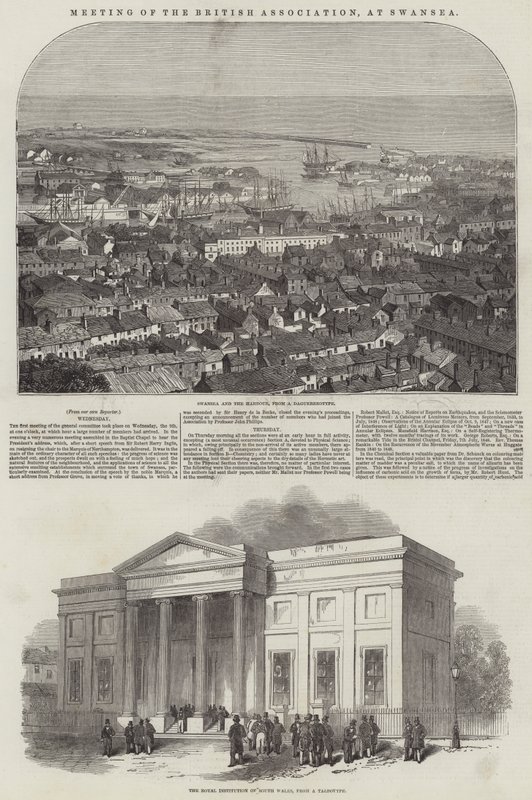 Vergadering van de Britse Vereniging, in Swansea door English School