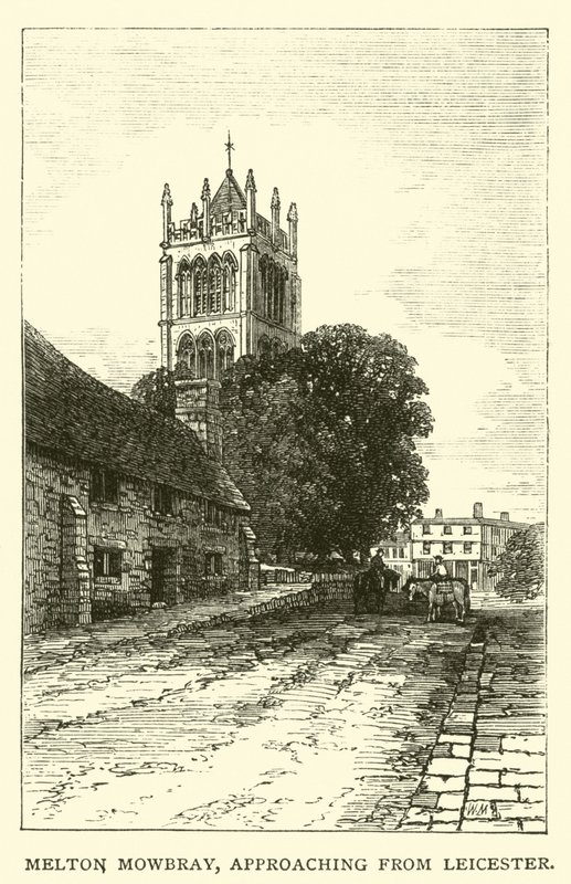 Melton Mowbray, naderend vanuit Leicester door English School