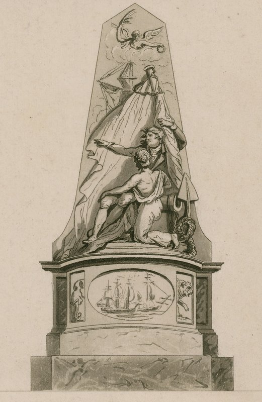 Gedenkteken voor Kapitein Edward Cooke, Westminster Abbey, Londen door English School