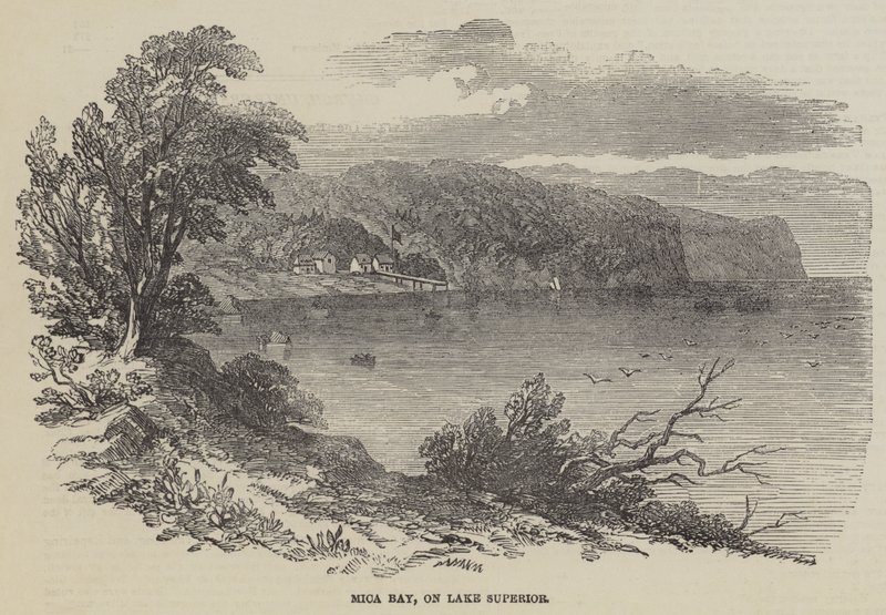 Mica Bay, aan Lake Superior (gravure) door English School