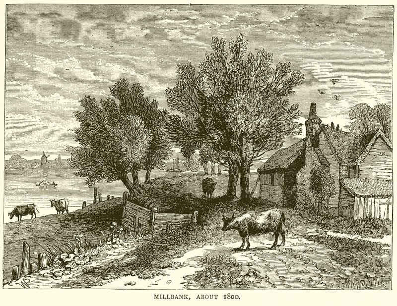 Millbank, circa 1800 door English School