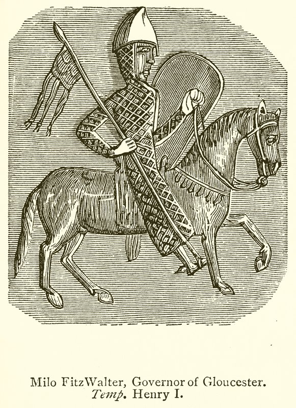 Milo FitzWalter, Gouverneur van Gloucester. Temp. Hendrik I door English School