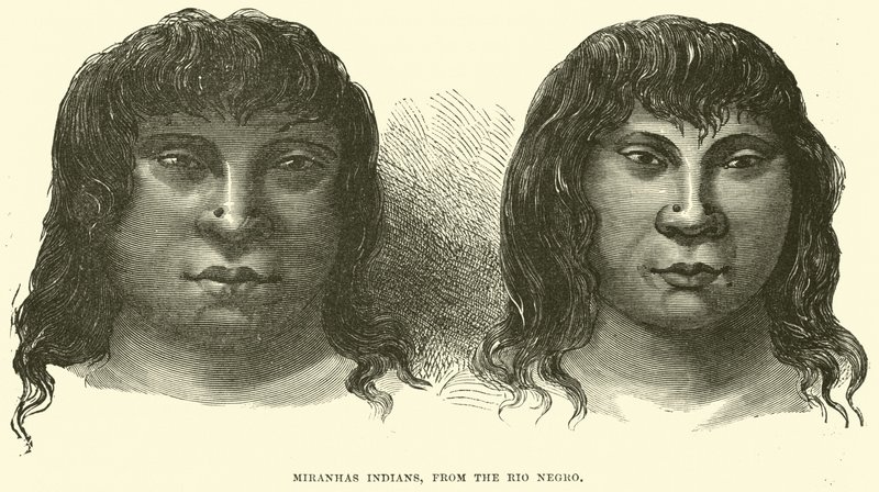 Miranhas-indianen van de Rio Negro door English School