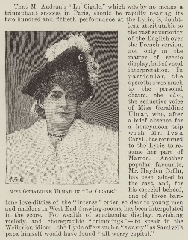 Miss Geraldine Ulmer in "La Cigale" door English School