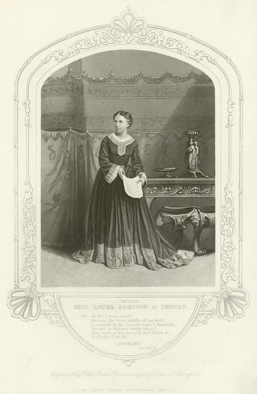 Mevrouw Laura Addison als Imogen, Cymbeline, Act I, scène VII door English School