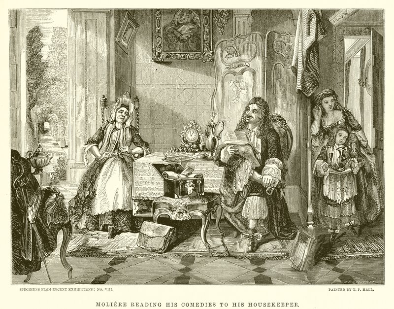Molière leest zijn komedies voor aan zijn huishoudster door English School